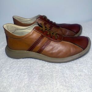 Kenneth Cole Reaction 2 Tone Brown Leather Lace Up Casual Men's Shoes Size 12